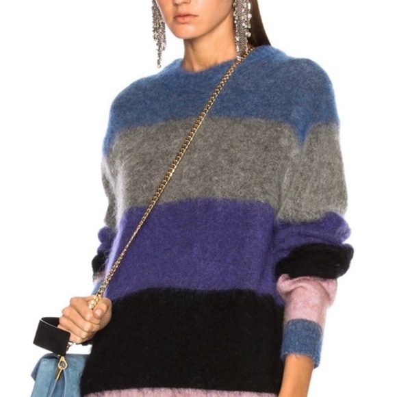 Acne Studios Sweaters - Acne Studios Albah Mohair Striped Sweater Size S